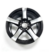 Nuevas Llantas de Aleación de Aluminio Forjado de 16-17 Pulgadas, Cinco Radios, Negro Pulido Plateado, 5/10*100/114.3 PCD, Ajuste Universal, 1 Año de Garantía
