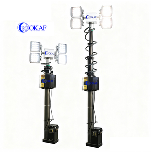ไฟส่องสว่างแบบชาร์จไฟได้ 4*120W LED กันน้ำ IP66 เสาไฟแบบยืดหดได้ สำหรับงานก่อสร้างและฉุกเฉิน OKMAST-DD12SJ-002 ชาร์จไฟได้ - Product Image 1
