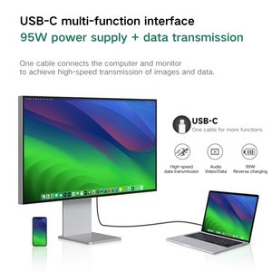Moniteur <span class=keywords><strong>PC</strong></span> TCOLOR 5K 27 pouces vertical, écran de studio, écran d'ordinateur de bureau avec USB-C pour la photographie et la conception graphique - Product Image 3