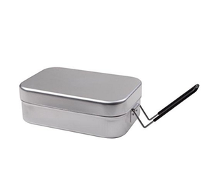Aluminium <b>Mess</b> <b>Tin</b> With Handle Rice Steam <b>Mess</b> <b>Tin</b> With or Without Handle Portable Office Students Worker Use - Product Image 1