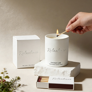 Bougie dans un bocal en verre personnalisé Relaxlines, bougies parfumées en cire de soja faites à la main, de différentes tailles et couleurs - Product Image 5