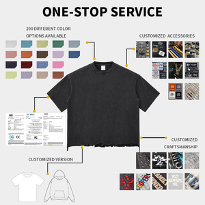 T-shirts pour hommes en coton Pima avec impression personnalisée sur le dos, col rond côtelé, épaules tombantes, style streetwear - Product Image 6