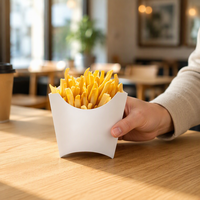 Boîte à emporter pour ailes de poulet frites, logo personnalisé, écologique, en vrac, petite boîte blanche jetable pour frites, emballage pour restauration rapide