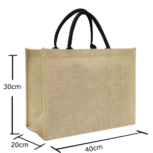 Impreso personalizado Eco reutilizable orgánico, liso, <span class=keywords><strong>grande</strong></span>, bolso de arpillera de <span class=keywords><strong>yute</strong></span> <span class=keywords><strong>bolsa</strong></span> con asas - Product Image 3