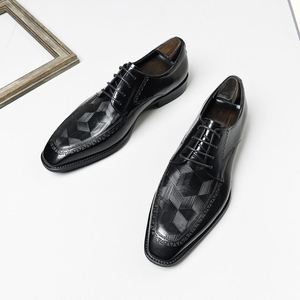Fashionable Gentleman Pointed Business <b>Shoes</b> Cowhide Men's Trendy Casual Lace-up Waterproof Breathable Anti-Slip Autumn <b>Height</b> - Product Image 5