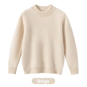 Jersey <span class=keywords><strong>de</strong></span> <span class=keywords><strong>lana</strong></span> 100% <span class=keywords><strong>para</strong></span> bebés y niños, suéter <span class=keywords><strong>de</strong></span> invierno <span class=keywords><strong>para</strong></span> niños y niñas, <span class=keywords><strong>Cuello</strong></span> medio alto, antibolitas, manga completa, Color sólido - Product Image 2