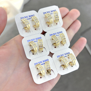 Jxx 도매 14K 골드 도금 큐빅 지르코니아 귀걸이 보석 여성 - Product Image 3