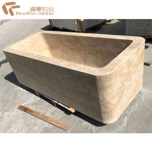 <span class=keywords><strong>Baignoire</strong></span> autoportante en marbre travertin beige Expérience tourbillon de luxe - Product Image 1