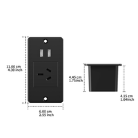 Multiprise encastrée de petite taille pour bureau, prise de courant encastrée pour conférence avec ports USB-A et USB-C, mobilier de bureau