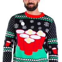 Оптовая продажа, Забавный классический жаккардовый пуловер с длинным рукавом и круглым вырезом для мужчин на зиму
