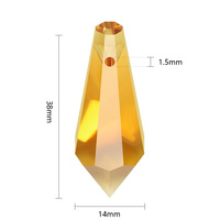 Perles en verre cristal irisé en forme de colonne pointue et de goutte d'eau, 1438 mm, style Central-Sud, avec électroplaqué inaltérable pour DIY