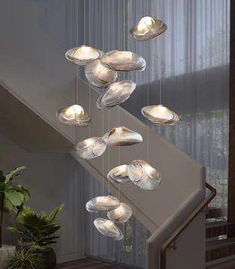 VEKO chiaro cognac in vetro Smokey lampadario scala Hotel Lobby Art Glass lampada da soffitto alta progetto lampadario moderno - Product Image 1