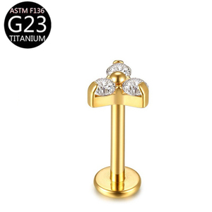 <span class=keywords><strong>Piercing</strong></span> d'oreille en titane G23 à trois griffes avec zircon, différentes tailles, spirale, simple et <span class=keywords><strong>brillant</strong></span>, pour lèvre, <span class=keywords><strong>nez</strong></span>, pour filles - Product Image 3