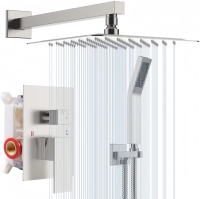 NOUVEAU Ensemble de pommeau de douche dissimulé Pluie de pluie Salle de bain Robinet d'eau mural complet en laiton Système de robinet de douche pour bain chaud