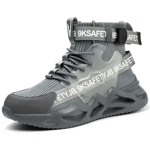 JIANKUN CE Certified Men's Unisex platform ankle black safety boots Anti- Smash Puncture Comfortable white sneakers women