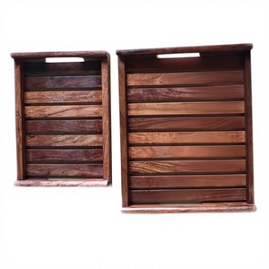 Lowellcraft Eco-Friendly Wooden Serving <b>Tray</b> with Handle Durable Wood Platter From China for Kitchen Use - Product Image 1