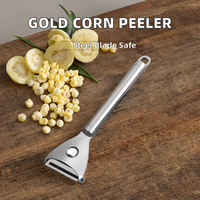 Tendencia 2026: Novedades - Pelador de Maíz Manual Inalámbrico Dorado de Acero Inoxidable, Desgranador y Separador, Apto para Lavavajillas