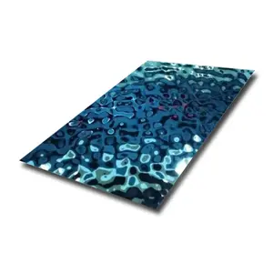 Hojas de acero inoxidable de alta calidad, lámina de ondulación de agua, color 304, 430