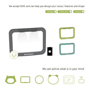 Rétroviseur de voiture pour bébé résistant aux chocs et aux chocs avec veilleuse LED souple Rétroviseurs de siège de voiture orientés vers l'arrière à rotation de 360 ° pour bébé - Product Image 2