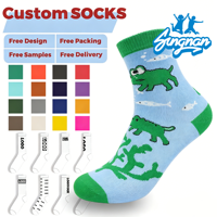 Chaussettes en coton peigné à motifs fantaisie colorés pour hommes et femmes, chaussettes originales, chaussettes à motifs amusants, chaussettes mignonnes en carton, chaussettes à motifs d'animaux marins