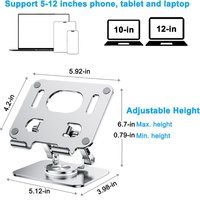 Aleación de aluminio 360 grados giratorio plegable Notebook Laptop Stand Metal Cooling Bracket