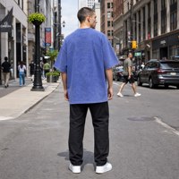 T-shirt oversize pour homme, coupe carrée, délavé à l'acide, en coton épais délavé aux minéraux, épaules tombantes, style streetwear vintage, vierge, personnalisable avec logo, vente en gros