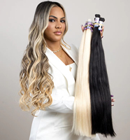 Rambut Manusia 100% Asli Tanpa Sambungan Remy Vietnam Rambut Lurus Untuk Kepang Warna Hitam Alami 613 Pirang 30 inci