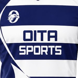 Maillot de rugby bleu roi et blanc pour homme – Léger, respirant, à manches courtes, idéal pour l'entraînement et les matchs - Product Image 6