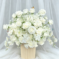 Bola de Flores Artificiales de Hortensia y Rosa de 70CM para Decoración de Bodas, Caminos de Mesa, Exhibiciones y Salas de Exposición