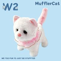W2TOY Muffler Cat Jouet en peluche électrique - Compagnon délicat pour chaton, Princesse en dentelle, Poupée mignonne et moelleuse, Jouet doux, Cadeau d'anniversaire pour fille 3+