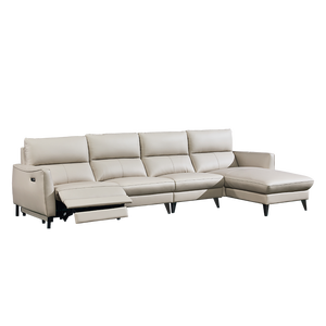 Ensemble de fauteuils inclinables électriques de luxe en cuir véritable avec USB et structure en bois, style moderne BSMS7022 - Product Image 2