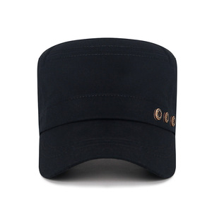 Ding Shang Ding Men's <b>Flat</b> Cap Navy Blue Cotton Breathable Outdoor Casual <b>Hat</b> - Product Image 1