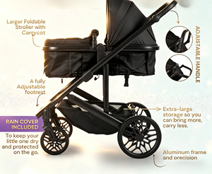 Poussette bébé de haute qualité au design coquille <span class=keywords><strong>d</strong></span>'œuf, poussette légère pour enfants et bébés avec <span class=keywords><strong>berceau</strong></span> amovible - Product Image 6