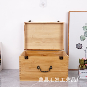 Bamboo Storage <b>Box</b> Rectangle Customizable Size With Handle For Tea Set Packaging - Product Image 1
