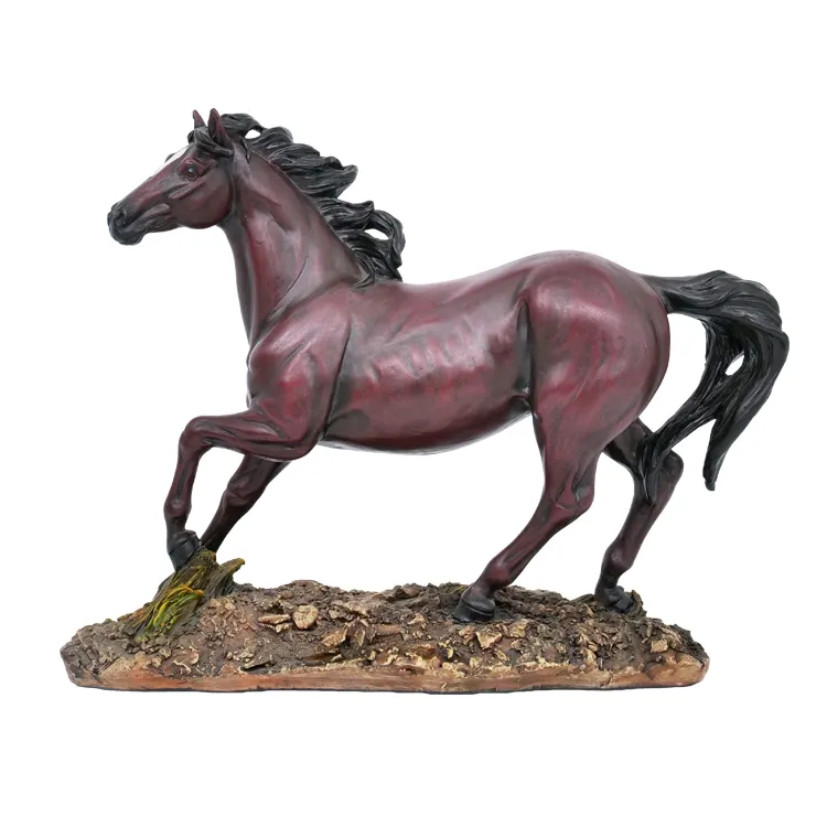 <span class=keywords><strong>Résine</strong></span> classique, Sculpture de cheval en course à pied, décoration artisanale de Table