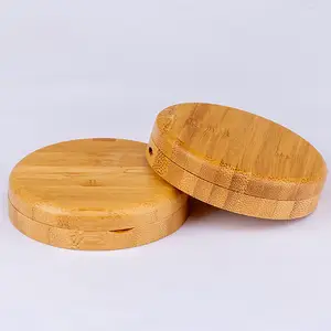 メイクアップ包装化粧品木製竹ラウンドミラーアイシャドウチークケース