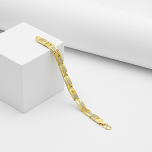 Bracelet en or jaune 22 carats, spirituel et élégant, pour un usage quotidien et festif, bracelet pour homme avec un design du symbole Om, finition haut de gamme - Product Image 2