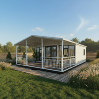 Kit de Casa Contenedor Prefabricada Económica de 40 pies, Panel Sándwich Transpirable Rectangular, Grosor Estándar, Diseño Moderno