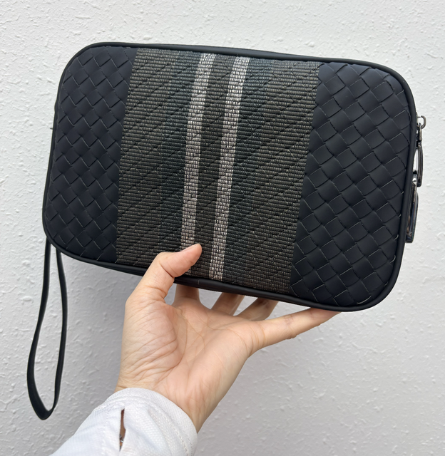Men's Business Clutch with Smart Fingerprint Lock - Anti - Theft Fashion Handbag for Cash & Essentials