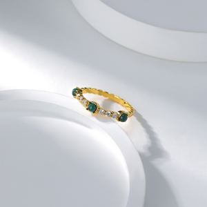 Anillos Apilables de Plata S925 con Baño de Oro de 18K, Minimalistas, con Circonitas, Certificados, Antideslustre, para Mujer, Venta al Por Mayor, Personalizables - Product Image 2