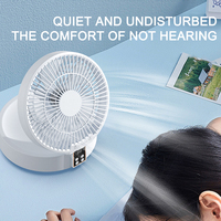 Vente en gros pliable petit ventilateur extérieur portable 3 vitesses mini batterie de bureau électrique rechargeable pliable avec lumière