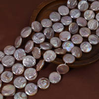 Vente en gros de perles d'eau douce naturelles de qualité AAAAA, de forme ronde, blanches et violettes, de 18-19 mm, pour collier de bijoux