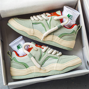 Zapatillas de lona con bloques de color de moda para hombre, zapatillas casuales con un diseño único, zapatos de hombre elegantes, calzado deportivo - Product Image 2