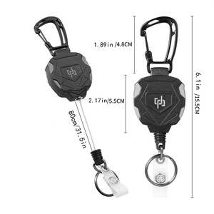 Cross-border spot large <b>shield</b> steel wire rope retractable easy-pull buckle card sleeve black document <b>protective</b> sleeve - Product Image 2