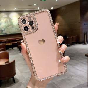 เคสโทรศัพท์มือถือชุบ6D ติดเพชรหรูหราประดับพลอยเทียมแวววาวสำหรับเคส Apple iPhone 11 12 13 14 PRO MAX 7 8 XR XS MAX