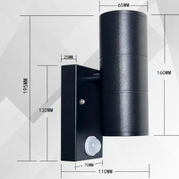 Sensor de movimiento led luces de pared de arriba y abajo lámpara 6W led luces de sensor de