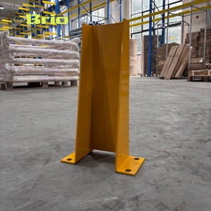Poteaux d'angle de protection en <span class=keywords><strong>acier</strong></span> BRIO pour rayonnages, hauteur 400 mm, usage atelier/entrepôt/supermarché, épaisseur 5 mm, jaune - Product Image 3