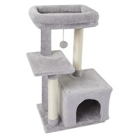 Arbre à chat multi-niveaux OEM/ODM avec poteau à gratter en sisal, jouet suspendu et condo pour chat