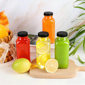 Botella de Vidrio Cuadrada Francesa Transparente de 8oz 12oz 16oz 250ml 350ml 500ml 950ml para Jugo de Frutas con Tapa de Rosca Hermética - Product Image 6