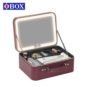 Organizador de maquillaje OBOX con espejo y cajones para almacenamiento de cosméticos en color rojo ángel, primavera 2024 - Product Image 3